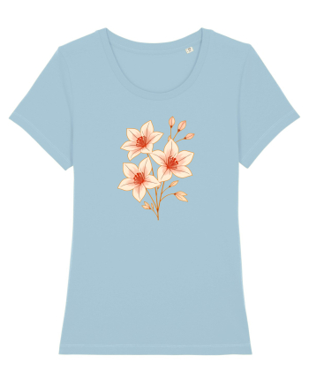 FLORAL GEOMETRIC HIBISCUS  Sky Blue