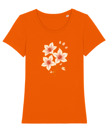 FLORAL GEOMETRIC HIBISCUS  Bright Orange