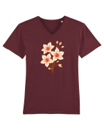 FLORAL GEOMETRIC HIBISCUS  Tricou mânecă scurtă guler V Bărbat Presenter