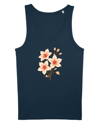 FLORAL GEOMETRIC HIBISCUS  Navy