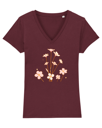 FLORAL GEOMETRIC - FLORI DE CAMP 1 Burgundy