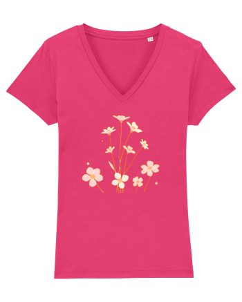 FLORAL GEOMETRIC - FLORI DE CAMP 1 Raspberry