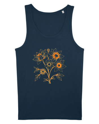FLORAL GEOMETRIC - FLORI SALBATICE 1 Navy