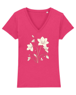 FLORAL GEOMETRIC - CRINI Tricou mânecă scurtă guler V Damă Evoker