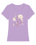 FLORAL GEOMETRIC - CRINI Tricou mânecă scurtă guler larg fitted Damă Expresser