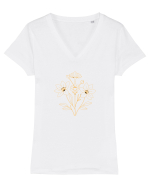 FLORAL GEOMETRIC - CRINI 2 Tricou mânecă scurtă guler V Damă Evoker