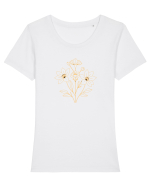 FLORAL GEOMETRIC - CRINI 2 Tricou mânecă scurtă guler larg fitted Damă Expresser
