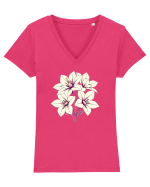 FLORAL GEOMETRIC - CRINI 3 Tricou mânecă scurtă guler V Damă Evoker