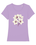 FLORAL GEOMETRIC - CRINI 3 Tricou mânecă scurtă guler larg fitted Damă Expresser