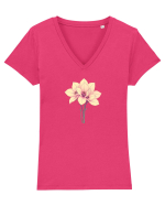 FLORAL GEOMETRIC - CRINI 4 Tricou mânecă scurtă guler V Damă Evoker