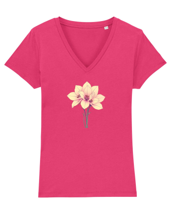 FLORAL GEOMETRIC - CRINI 4 Raspberry