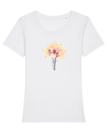 FLORAL GEOMETRIC - CRINI 4 Tricou mânecă scurtă guler larg fitted Damă Expresser