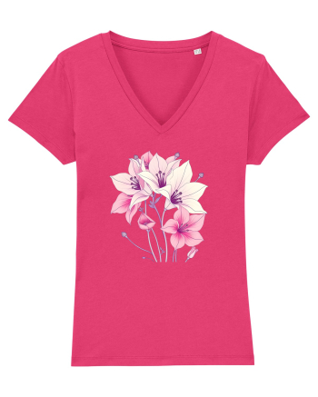 FLORAL GEOMETRIC - CRINI 5 Raspberry