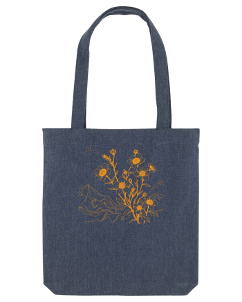 FLORAL GEOMETRIC PEISAJ MUNTE 3 Midnight Blue