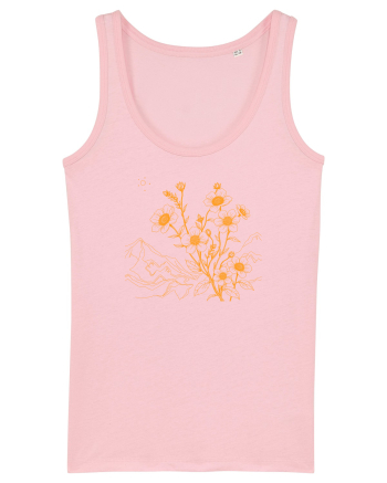 FLORAL GEOMETRIC PEISAJ MUNTE 3 Cotton Pink
