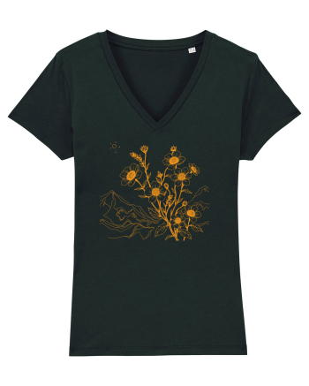 FLORAL GEOMETRIC PEISAJ MUNTE 3 Black