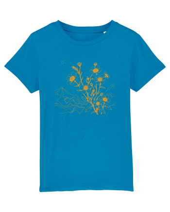 FLORAL GEOMETRIC PEISAJ MUNTE 3 Azur