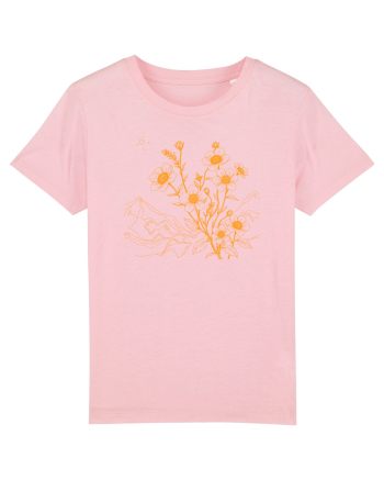 FLORAL GEOMETRIC PEISAJ MUNTE 3 Cotton Pink