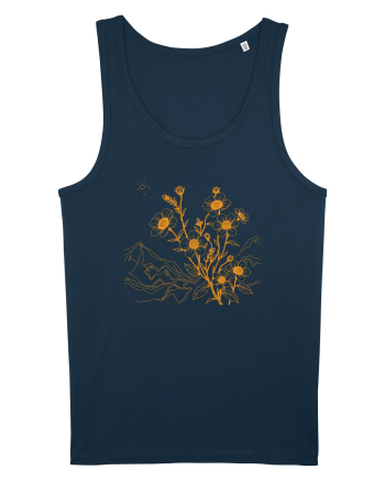 FLORAL GEOMETRIC PEISAJ MUNTE 3 Navy
