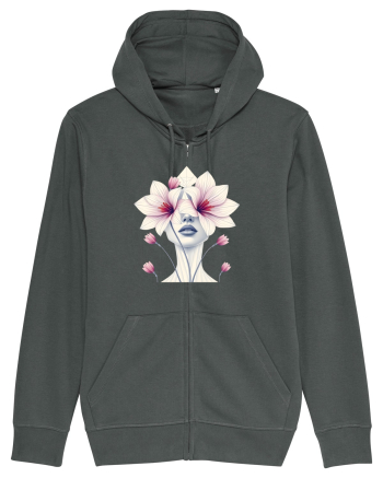 FLORAL GEOMETRIC ORHIDEE  Feminitate Anthracite
