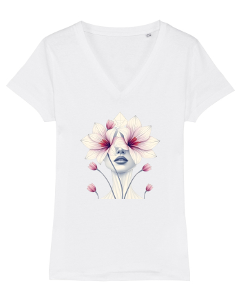 FLORAL GEOMETRIC ORHIDEE  Feminitate White
