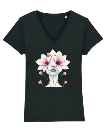 FLORAL GEOMETRIC ORHIDEE  Feminitate Black