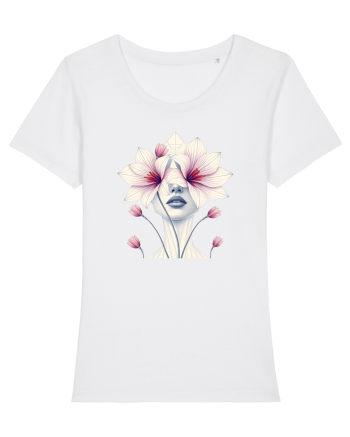 FLORAL GEOMETRIC ORHIDEE  Feminitate White