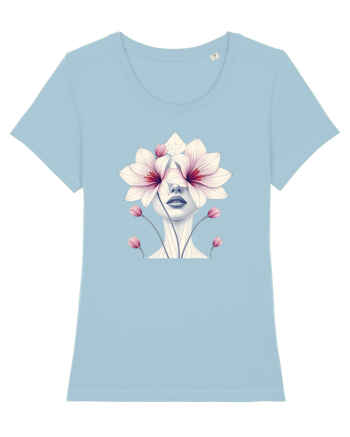 FLORAL GEOMETRIC ORHIDEE  Feminitate Sky Blue