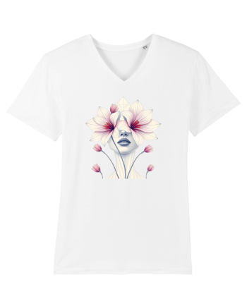 FLORAL GEOMETRIC ORHIDEE  Feminitate White