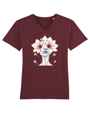 FLORAL GEOMETRIC ORHIDEE  Feminitate Burgundy