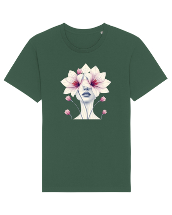 FLORAL GEOMETRIC ORHIDEE  Feminitate Bottle Green