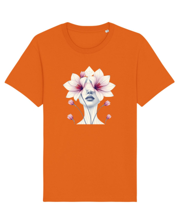 FLORAL GEOMETRIC ORHIDEE  Feminitate Bright Orange