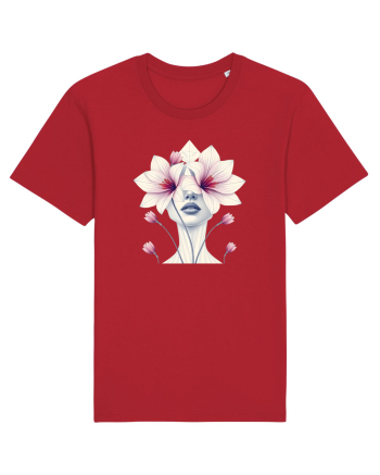 FLORAL GEOMETRIC ORHIDEE  Feminitate Red