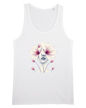 FLORAL GEOMETRIC ORHIDEE  Feminitate White