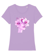 FLORAL GEOMETRIC CRINI Feminitate 3 Tricou mânecă scurtă guler larg fitted Damă Expresser