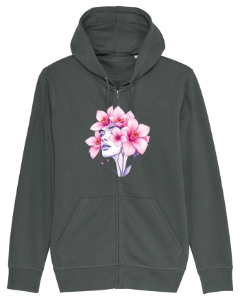 FLORAL GEOMETRIC ORHIDEE  Feminitate 2 Anthracite