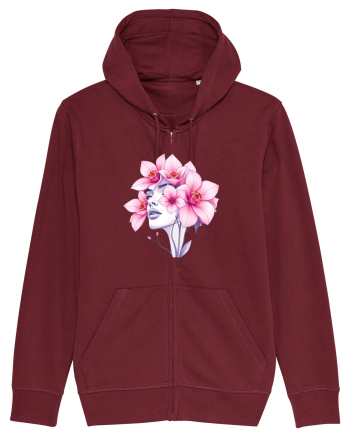 FLORAL GEOMETRIC ORHIDEE  Feminitate 2 Burgundy