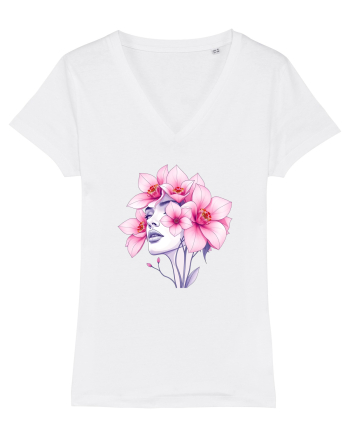 FLORAL GEOMETRIC ORHIDEE  Feminitate 2 White