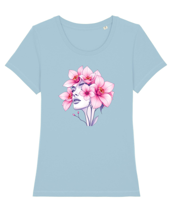 FLORAL GEOMETRIC ORHIDEE  Feminitate 2 Sky Blue