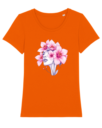 FLORAL GEOMETRIC ORHIDEE  Feminitate 2 Bright Orange