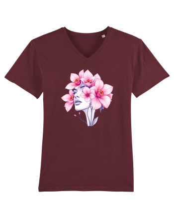 FLORAL GEOMETRIC ORHIDEE  Feminitate 2 Burgundy