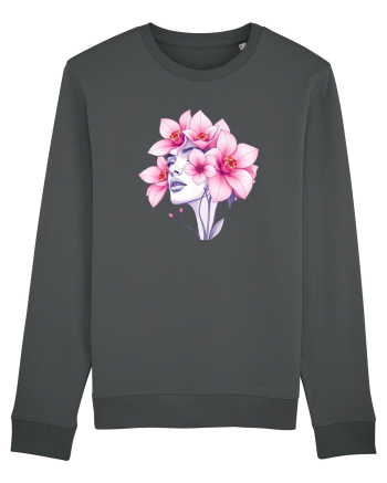 FLORAL GEOMETRIC ORHIDEE  Feminitate 2 Anthracite