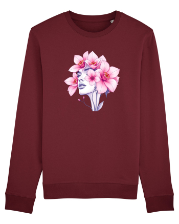 FLORAL GEOMETRIC ORHIDEE  Feminitate 2 Burgundy