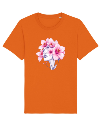 FLORAL GEOMETRIC ORHIDEE  Feminitate 2 Bright Orange
