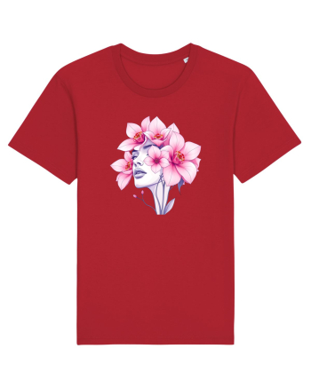 FLORAL GEOMETRIC ORHIDEE  Feminitate 2 Red