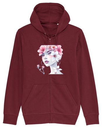 FLORAL GEOMETRIC MAGNOLII Feminitate  2 Burgundy