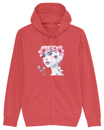 FLORAL GEOMETRIC MAGNOLII Feminitate  2 Carmine Red