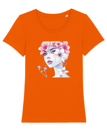 FLORAL GEOMETRIC MAGNOLII Feminitate  2 Bright Orange