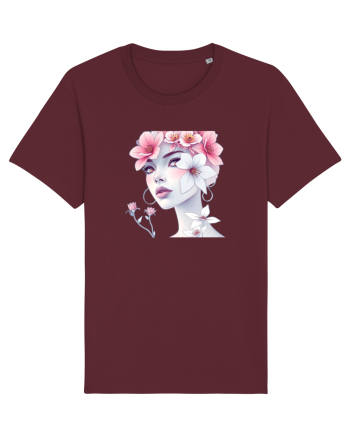FLORAL GEOMETRIC MAGNOLII Feminitate  2 Burgundy
