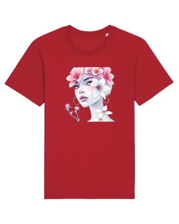 FLORAL GEOMETRIC MAGNOLII Feminitate  2 Red